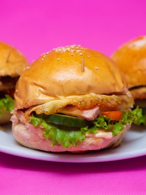 Types of burger at The Promise
